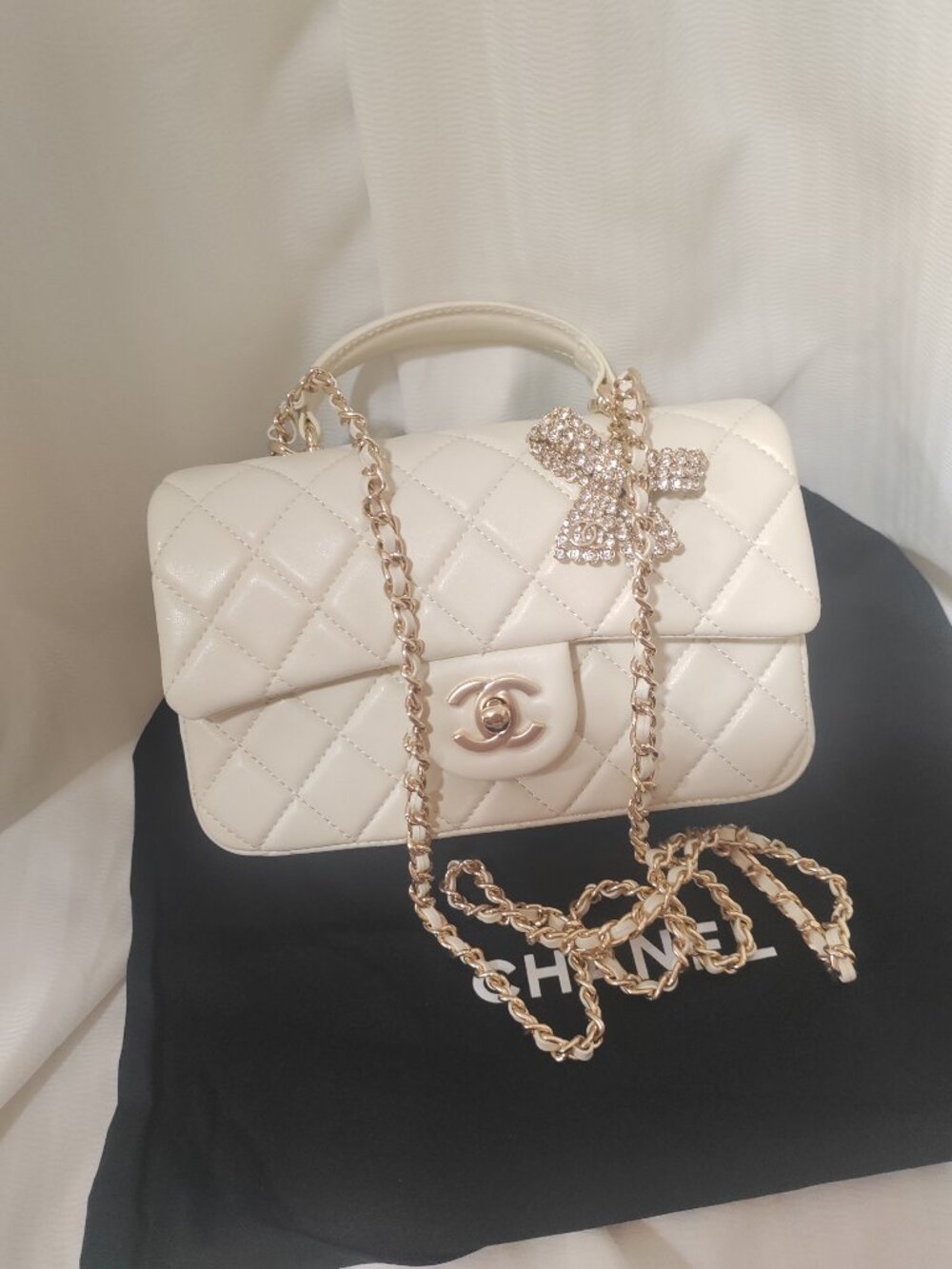 Chanel white shoulder bag